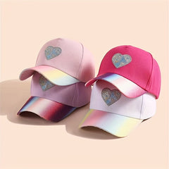 Kids Rainbow Embroidered Love Baseball Cap Visor