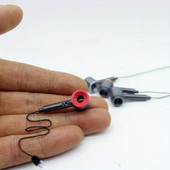 Mini Hair Dryer with Stand and Nozzle for Toy House Decoration