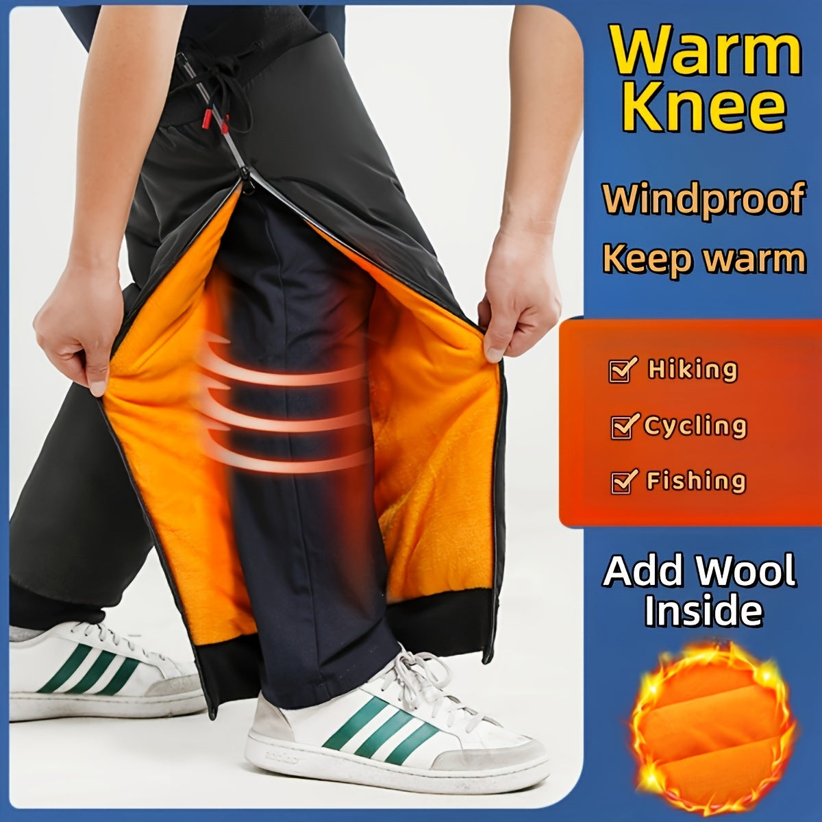 Winter Warm Leg Protection Velvet Waterproof Motorcycle Knee Pads
