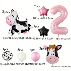 Cow Balloon Set Birthday Party Decoration Farm Animal Theme