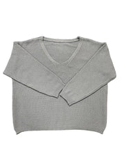 Solid V Neck Casual Sweater