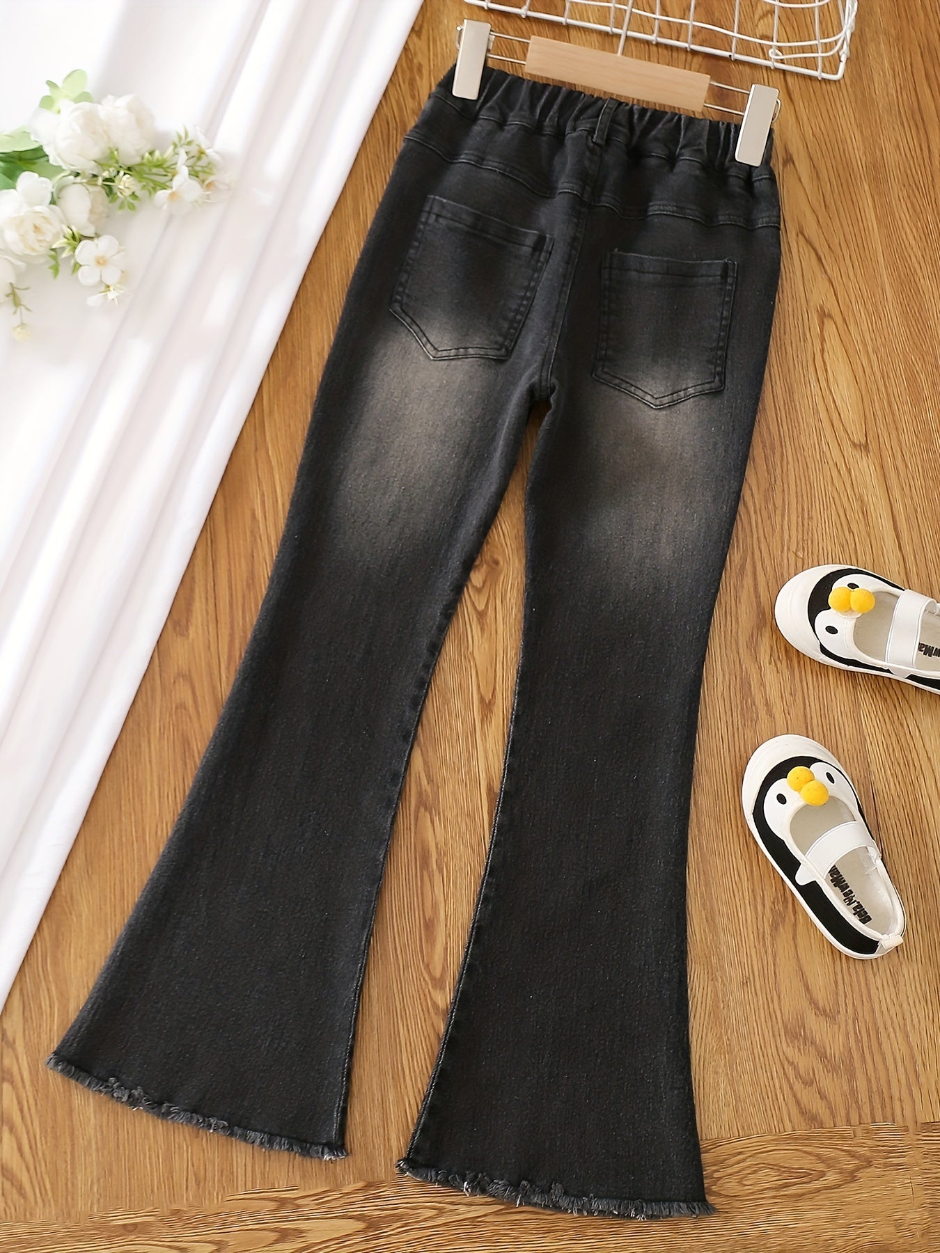 Girls' Flare Leg Denim Jeans For Kids Teens All Seasons