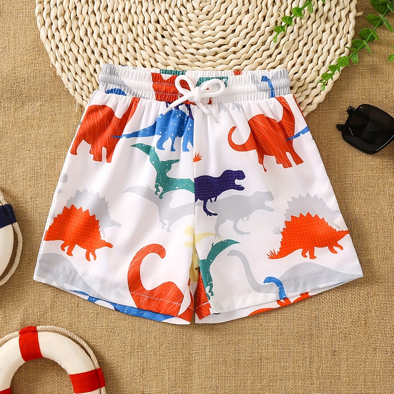 3D Print Dino Beach Trunks Kids Swimming Shorts