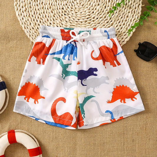3D Print Dino Beach Trunks Kids Swimming Shorts