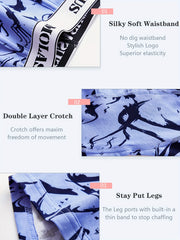 3pcs Random Print Boyshort Panties Soft & Comfortable Women's Lingerie
