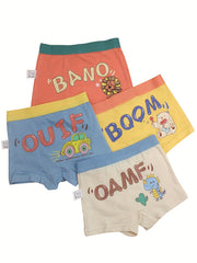 Boys Cartoon Dinosaur Car Bear Boxer Briefs Underwear
