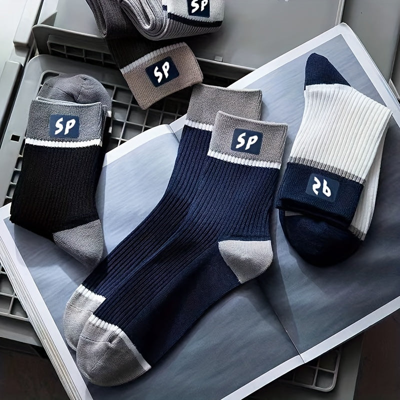 5 Pairs Letter Print Socks Breathable Women's Mid Tube Stockings