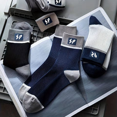 5 Pairs Letter Print Socks Breathable Women's Mid Tube Stockings