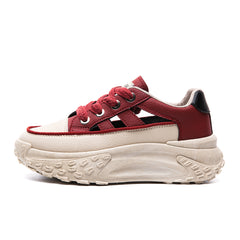 Women's Cutout Lace Up Walking Shoes Non Slip Casual Sneakers