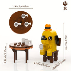 Funny 'This Is Fine' Dog Meme Building Set Cartoon Puppy Construction Toy