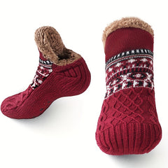 Men's Fluffy Slouch Winter Warm Plush Non Slip Grip Soft Comfy Slippers Socks