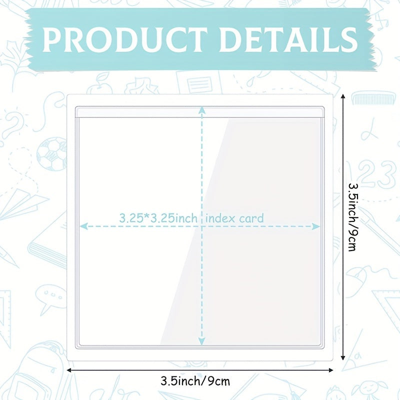 10pcs Transparent Adhesive Bags 9x9cm PVC Labels Business Cards Storage