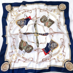 Vintage Silk Square Scarf Neckerchief Hair Accessories
