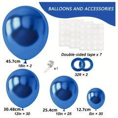 87pcs Metallic Latex Balloons Set for Party Decorations
