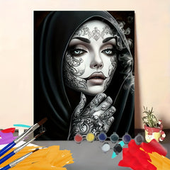 DIY Paint by Numbers Kit of the Dead Makeup for Beginners Hand Painted Craft