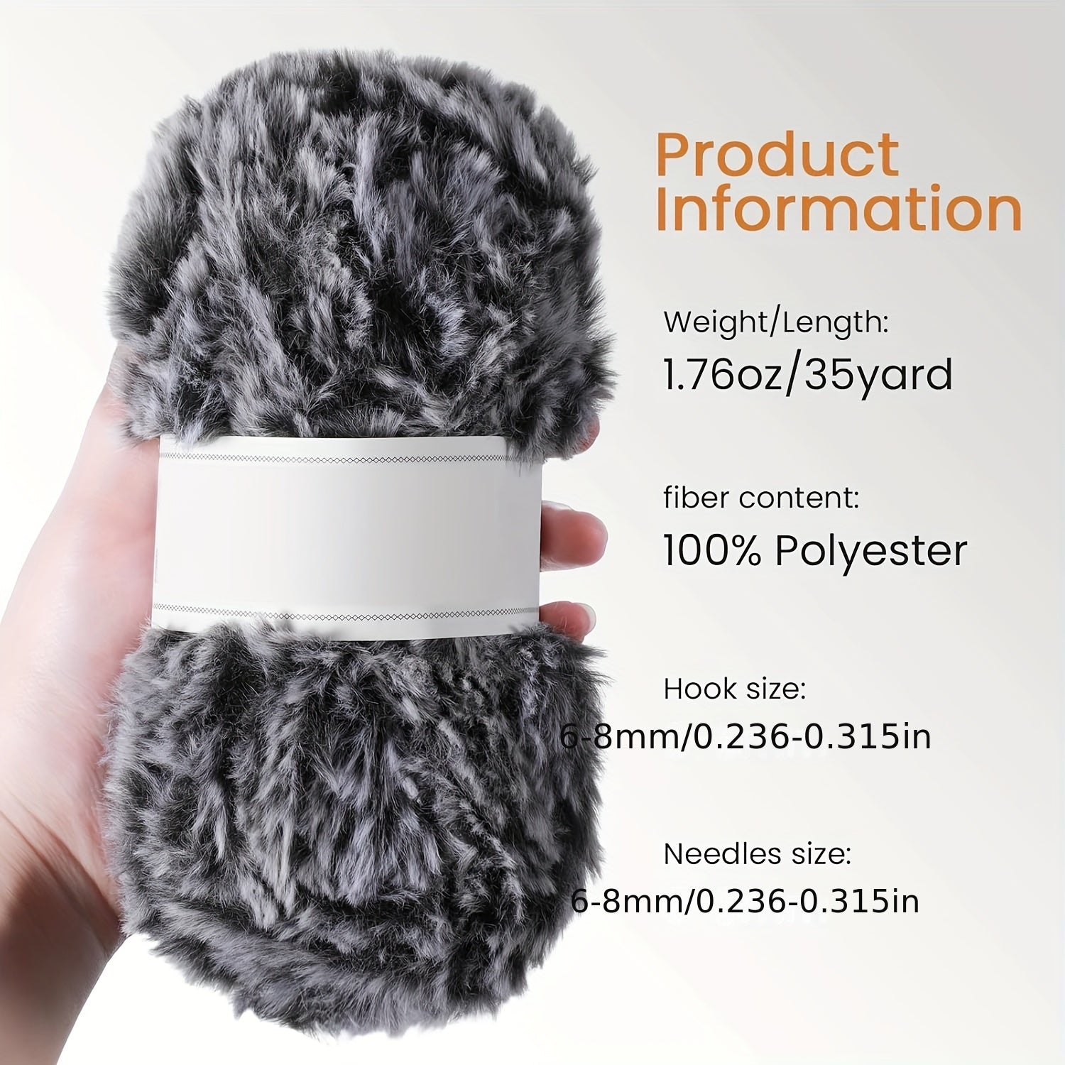 Thick Faux Fur Yarn for DIY Knitting & Crocheting Hat Scarf Blanket