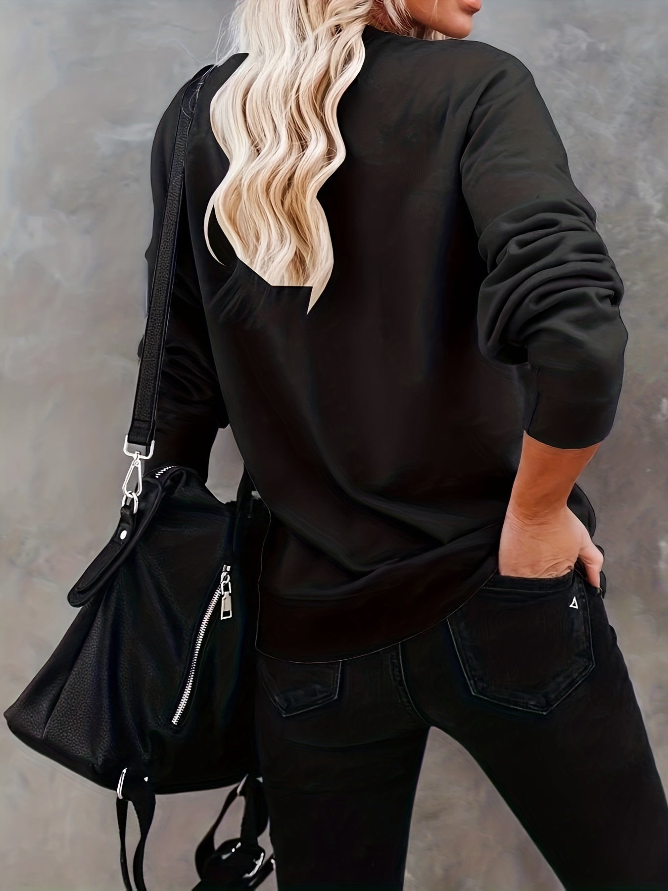 Mama Print Crew Neck Pullover Sweatshirt Casual Long Sleeve