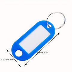 5pcs Reusable Plastic Tag Key Ring Name Holder Keychain