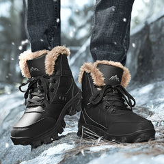 Men's Waterproof Warm Fleece Snow Boots Hiking Boots