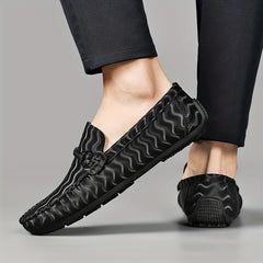 Men's Casual Wave Striped Loafer Shoes Anti Skid Walking Shoes