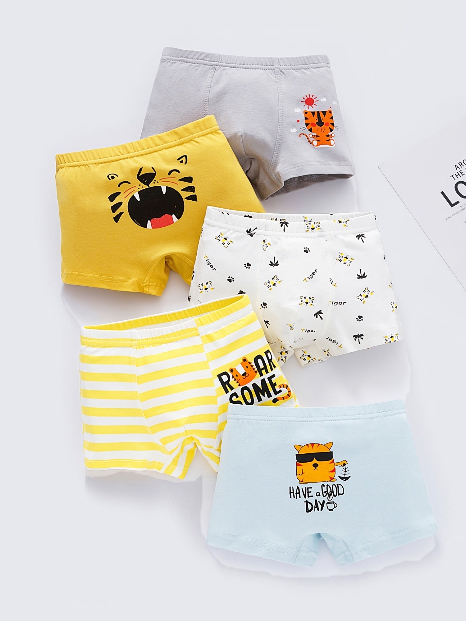 5pcs Boy's Casual Cartoon Print Boxer Shorts Underwear