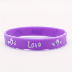 4Pcs Love Heart Silicone Bracelet Couple Bracelet Women Rubber Sports Wristband