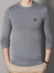 Men's Warm Wreath Pattern Crew Neck Knit Sweater