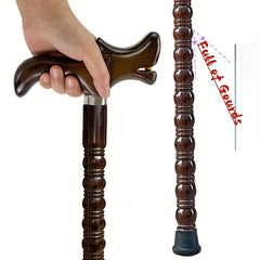 Dragon Wooden Handle Cane Lightweight Crutch Anti-slip Hiking Cane
