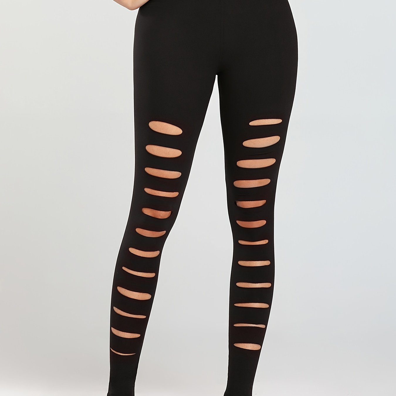 High Waist Ripped Yoga Leggings for Women Stretchy and Breathable