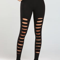 High Waist Ripped Yoga Leggings for Women Stretchy and Breathable