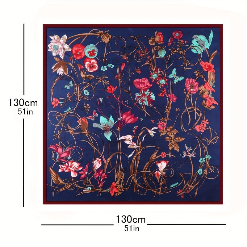 Flower Pattern Bandana Silk Tube Top Shawl Scarf Wrap Head Wrap