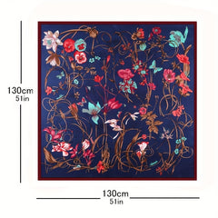 Flower Pattern Bandana Silk Tube Top Shawl Scarf Wrap Head Wrap