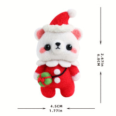 Wool Needle Felting Kit Merry Christmas Bear Doll DIY Craft Package