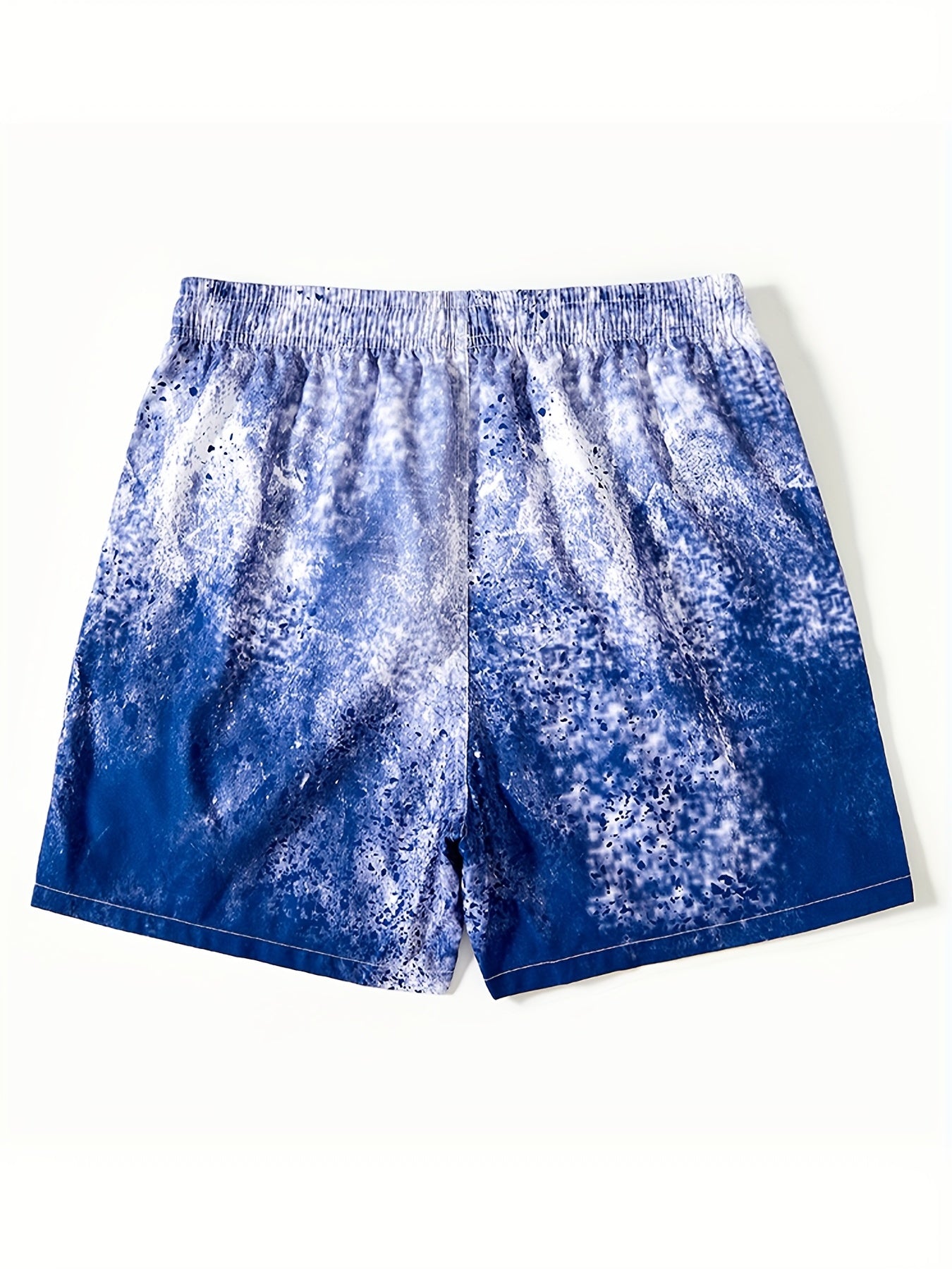 Marble Pattern Drawstring Swim Trunk Men's Board Shorts