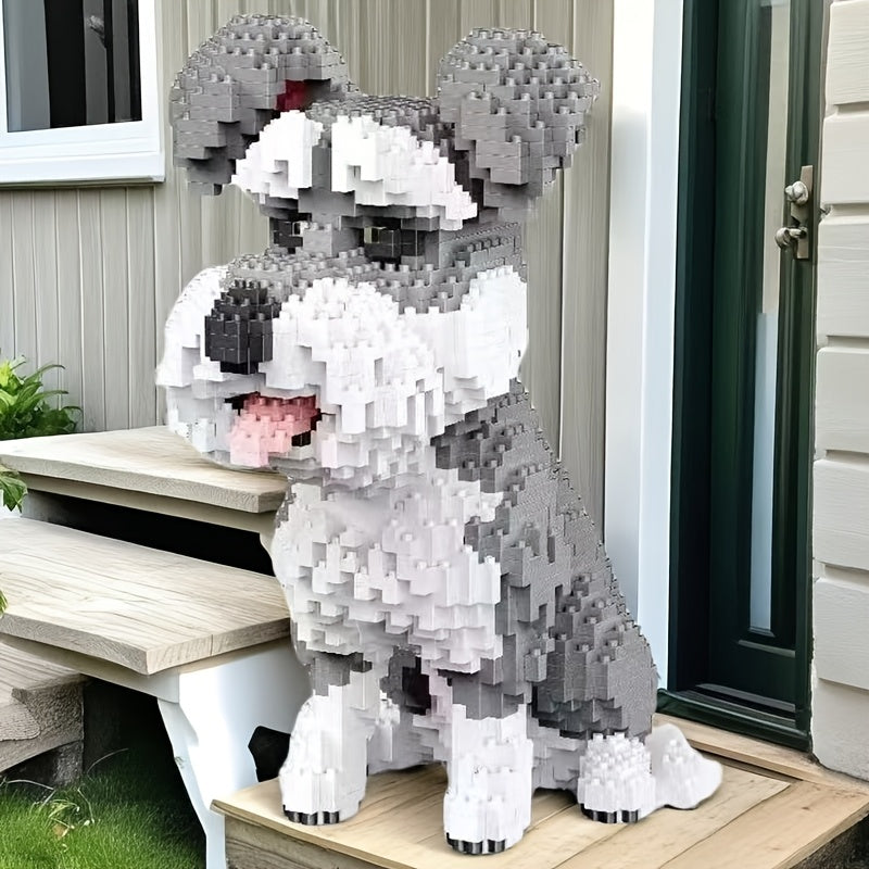 2109pcs Schnauzer Dog Building Block Set ABS Material Animal & Movie Themed