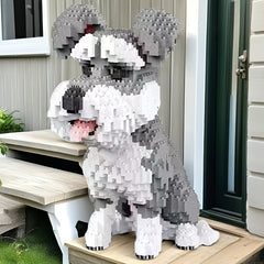 2109pcs Schnauzer Dog Building Block Set ABS Material Animal & Movie Themed