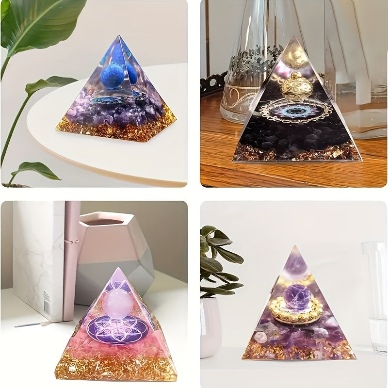 5pcs Pyramid Ornament Silicone Casting Mold Epoxy Resin Home Decor DIY Jewelry