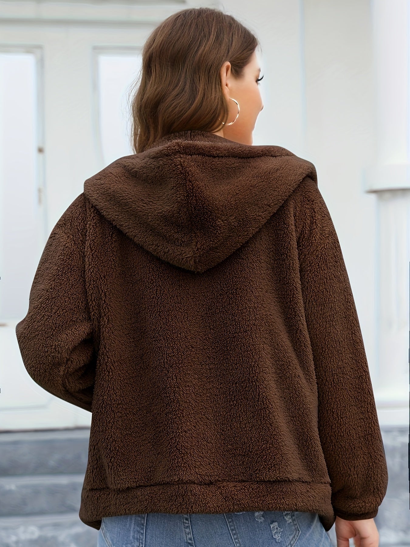Zipper Winter Hooded Jacket Women's Tops