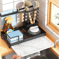Kitchen Storage Rack Rag Rack Cleaning Tool Storage Rack Draining Basket