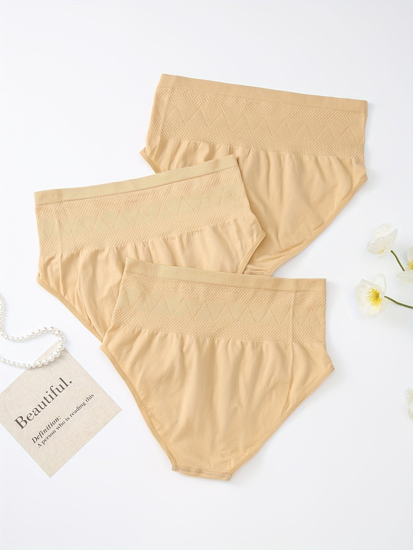 3 Pack Plus Size High Waisted Tummy Control Panties Set
