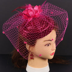 Vintage Style Bridal Veil Hat with Tassel Mesh Headpiece Wedding Accessory