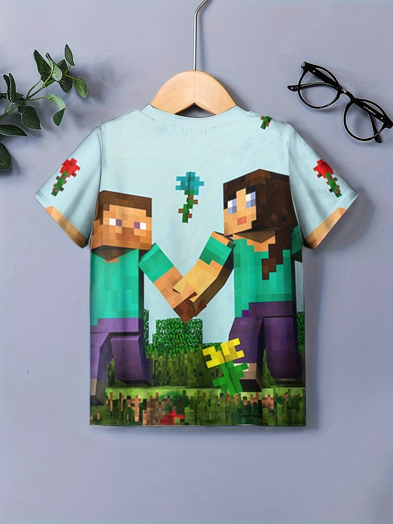 Pixel Friends 3D Print T Shirt Boys Toddler Short Sleeve Crew Neck