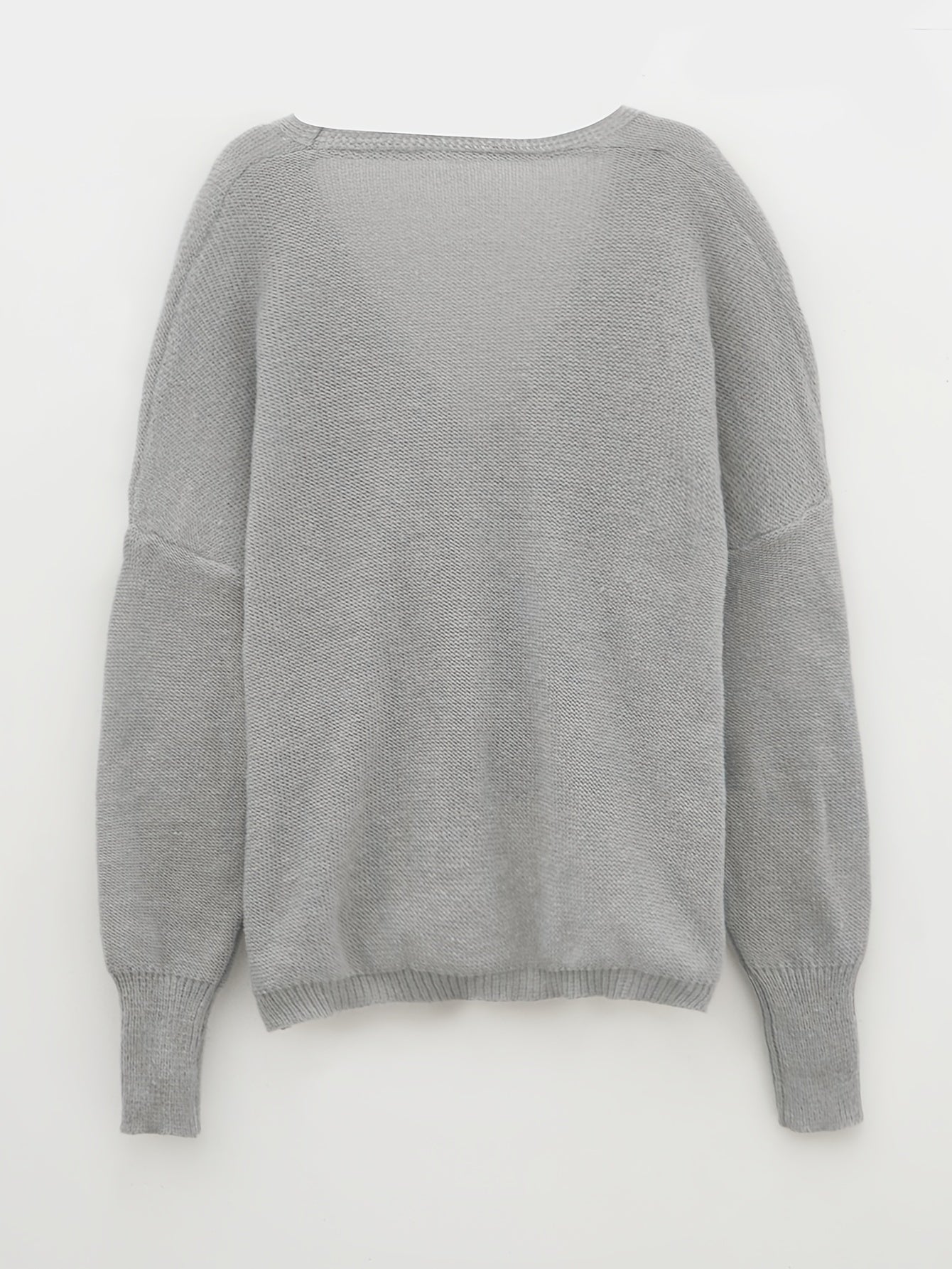 Surplice Neck Cross Front Sweater Long Sleeve Spring & Fall Women's Clothing