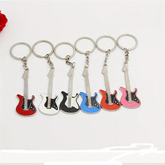 Metal Guitar Keychain Cartoon Key Chain Keyring Bag Pendant