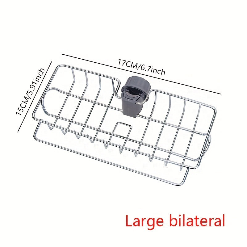 Stainless Steel Faucet Storage Rack Hanging Basket Sponge Draining