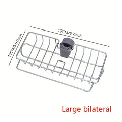 Stainless Steel Faucet Storage Rack Hanging Basket Sponge Draining