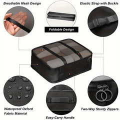 7pcs Travel Packing Bag Set Zipper Underwear Shoes Makeup Storage Container