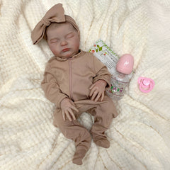 Baby Girl Reborn Doll Soft Vinyl Full Body Detailed Closed Eyes Mixed Colors