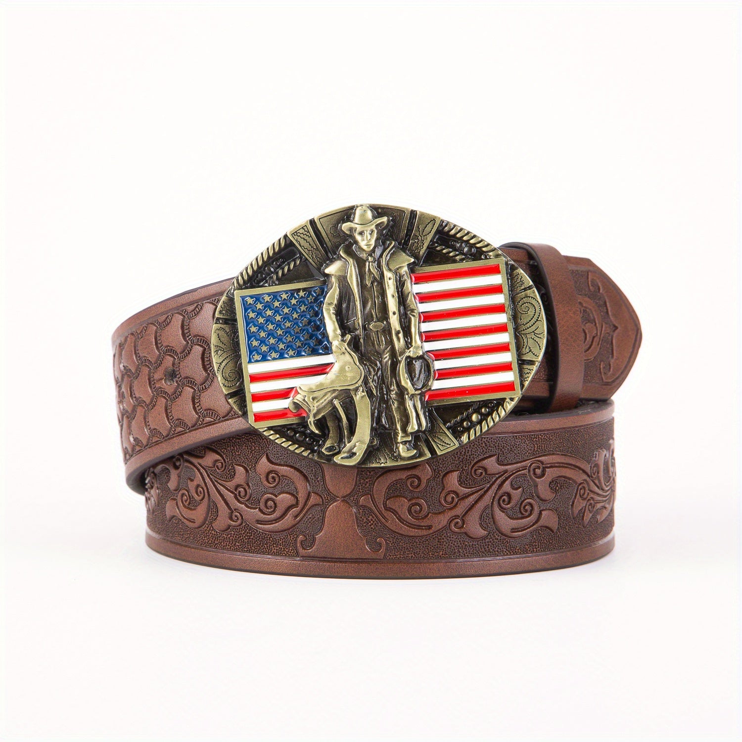 Vintage American Flag Equestrian Knight Western Belt