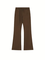 Leaf & Slogan Print Men's Drawstring Jogger Pants
